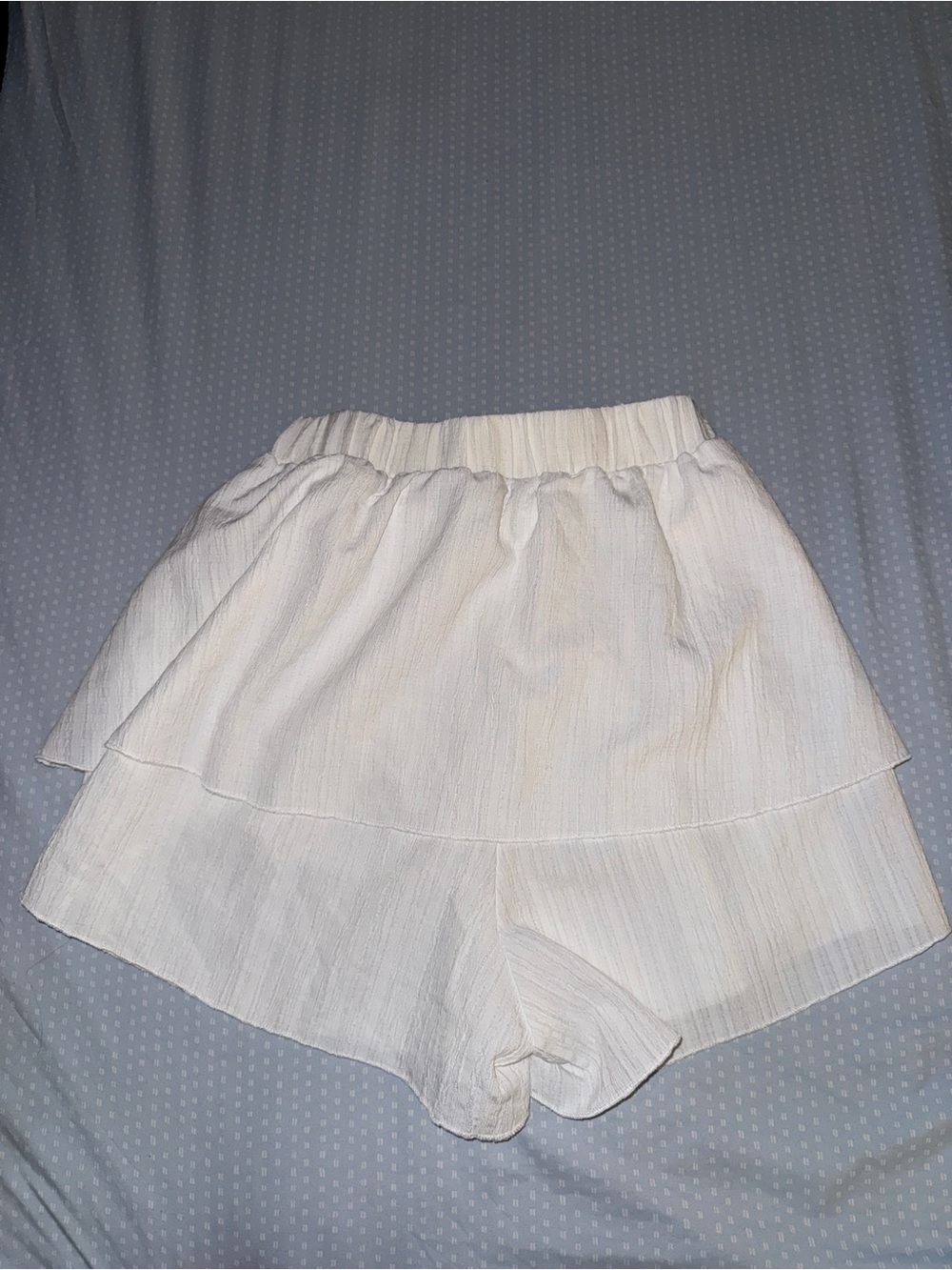 SHEIN White Layered Ruffle Skort